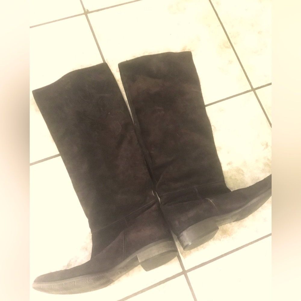 Brown suede boots